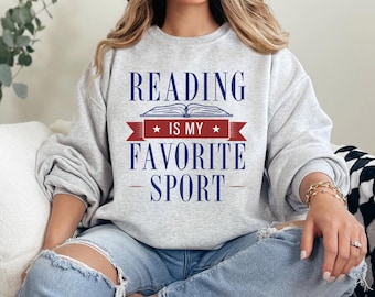 Reading is my favorite sport Sweatshirt, Vintage Reading Sweatshirt, Booklover gift, Bookish, Librarian Sweatshirt, Bookworm, Reader Gift