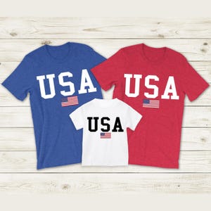 Family USA Flag Shirt, 4th of July Shirt, Usa Flag Tee, USA Flag Family Matching Fourth of July Shirts for Adults, Kids and Toddlers