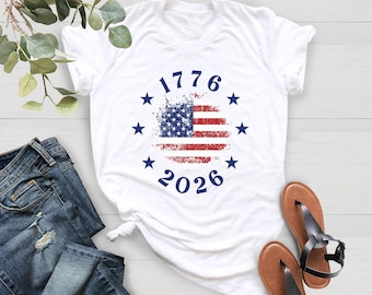 Made in America T-Shirt, Patriotic USA Flag Tee America 250th Anniversary Tee,Patriotic Gift,4th of July Shirt,Independence Day Gift