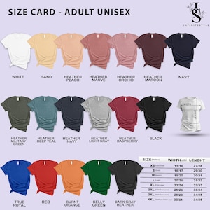 a collection of t-shirts in various colors and sizes, arranged in a grid format.