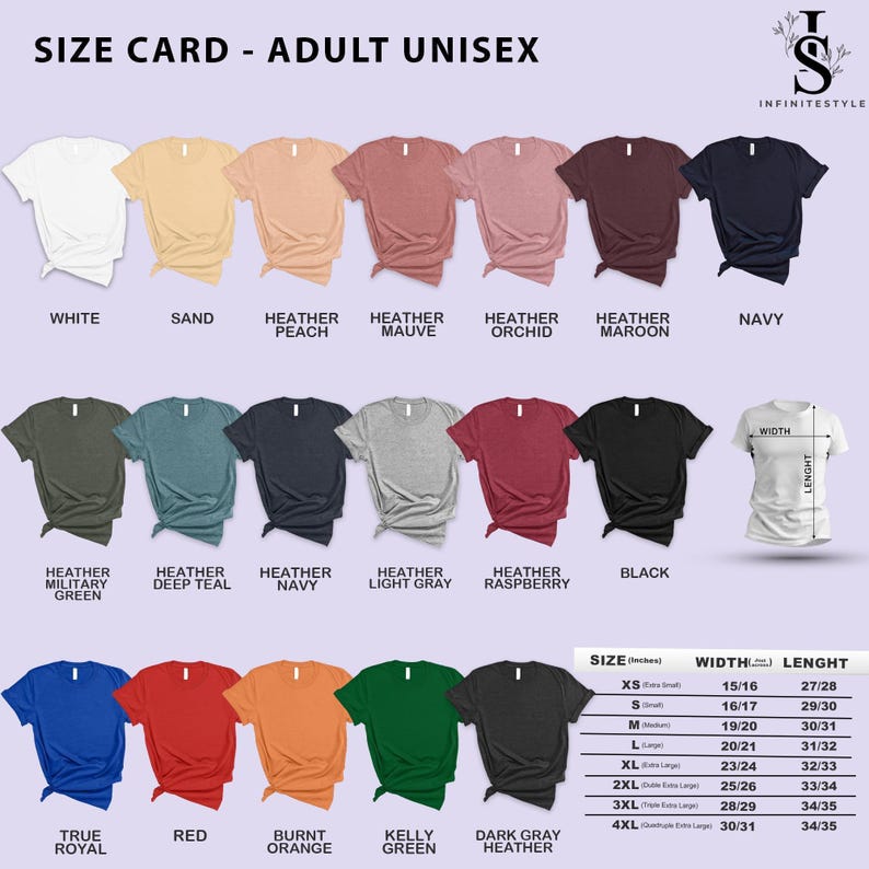 a collection of t-shirts in various colors and sizes, arranged in a grid format.
