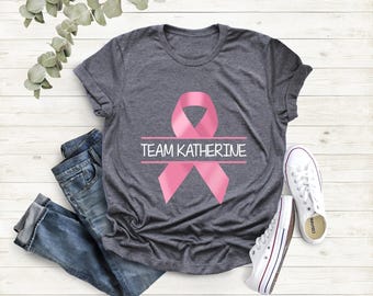Breast Cancer Awareness Shirt, Custom Breast Cancer T-shirt, Motivational Tee, Personalized Team Cancer T-shirt, Cancer Support Team Shirts