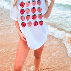 Comfort Colors Strawberry T-shirt | Cottagecore Botanical Tee image 4
