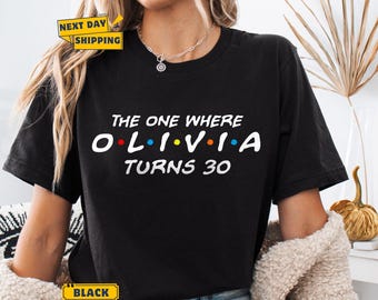 Custom Birthday T shirt ,The one where "name" turns any "age" 18 20 21 30 40 50. Custom birthday gift, Perfect Gift. Birthday shirt.