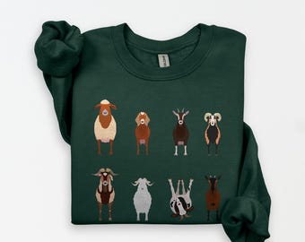 Goats Shirts, Goat Lover Shirt, Cute Goats Shirt, Farm Animal Shirt, Farmer Girl Shirt, Farm Animal Tshirt for Women, Funny Goat Kid Shirt