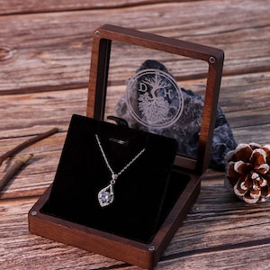 Personalized Jewelry Necklace Box, Custom Necklace Box Travel, Custom Baptism Gift, Godparents Necklace Box, Keepsake Box, Jewelry Box