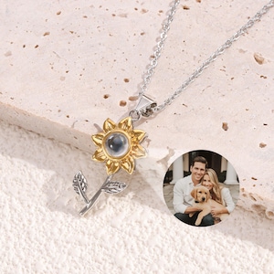 Projection Photo Necklace, Your Pet Photo Picture Inside, Pet Memorial Necklace for Her, Pet Lover Gift