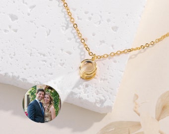Custom Photo Projection Necklace, Personalized Memorial Pendant