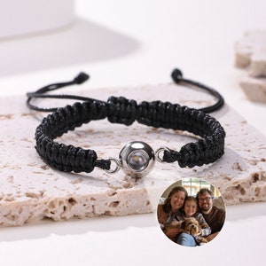 Aangepaste fotoprojectie armband voor familie, herdenkingsfoto armband, projectie bedelarmbanden cadeau voor grootvader