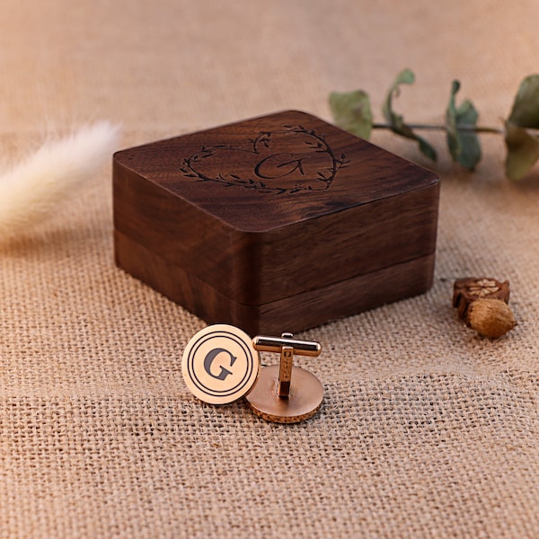 Personalized cufflinks box | Engraved Cufflink Box | Custom Cufflink & Tie Clip Set | Wedding Favors Cufflink | personalized cufflink set