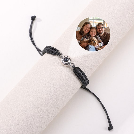 Bracciale Personalizzato Con Foto All'Interno – Ciondolo A Cuore Con Proiezione, Regalo Per Lei E Lui