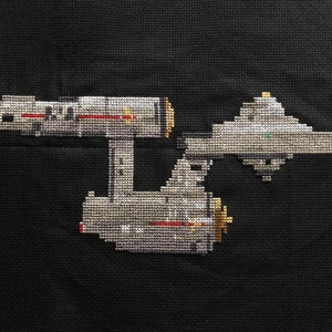 Space Ship Cross Stitch Pattern