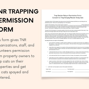 TNR Permission Forms for Shelters, Rescues, and Individuals who provide a Trap Neuter Return or Community Cat Sterilization Program DOCX PDF