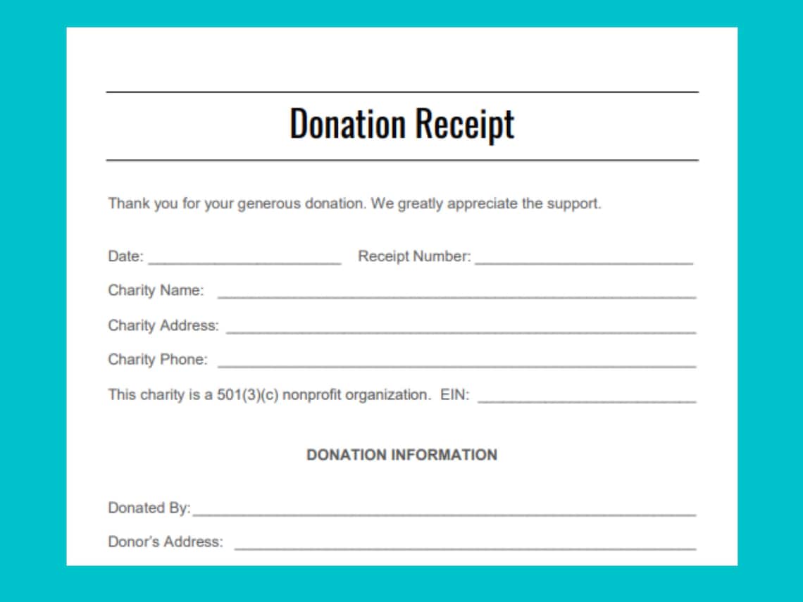 Nonprofit Charity Donation Gift Receipt, PDF, DOCX Word Doc, 501c3 Nonprofit Charity Donation Gift Receipt, PDF, DOCX Word Doc, 501c3