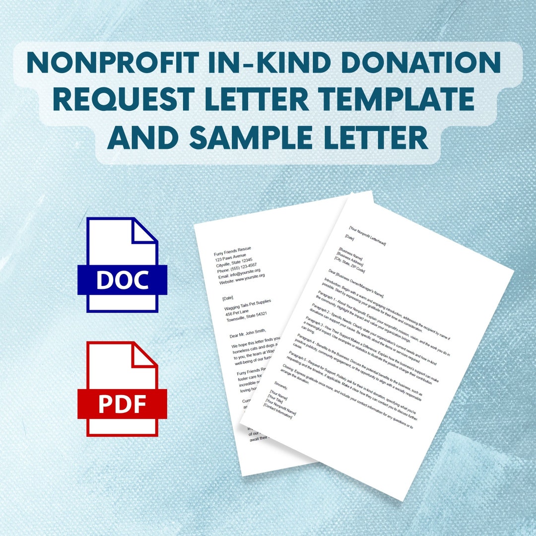 Nonprofit Inkind Donation Request Letter Template and Sample Letter
