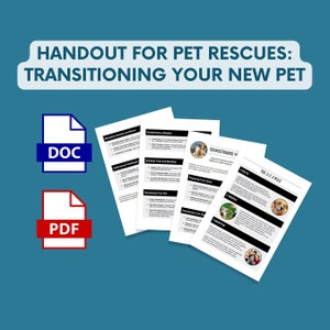 Dispensa per il salvataggio di animali domestici: preparare la casa per il nuovo cane o gatto, formati Word e PDF