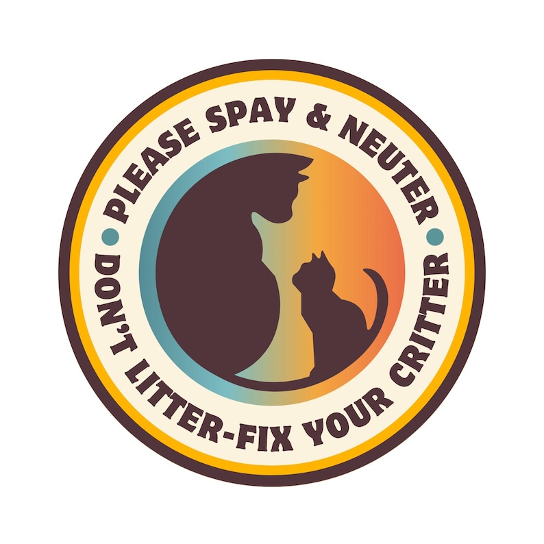 Spay & Neuter Cat and Kitten Silhouette Sticker: TNR Support Vinyl