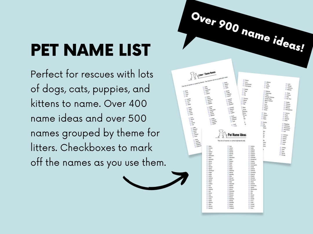 Lista de nombres de mascotas: más de 900 nombres de mascotas