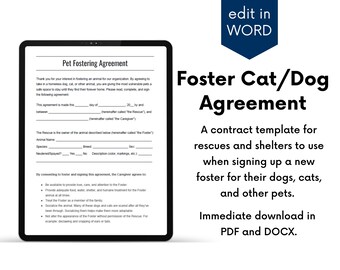 Cat and Dog Contract - Etsy