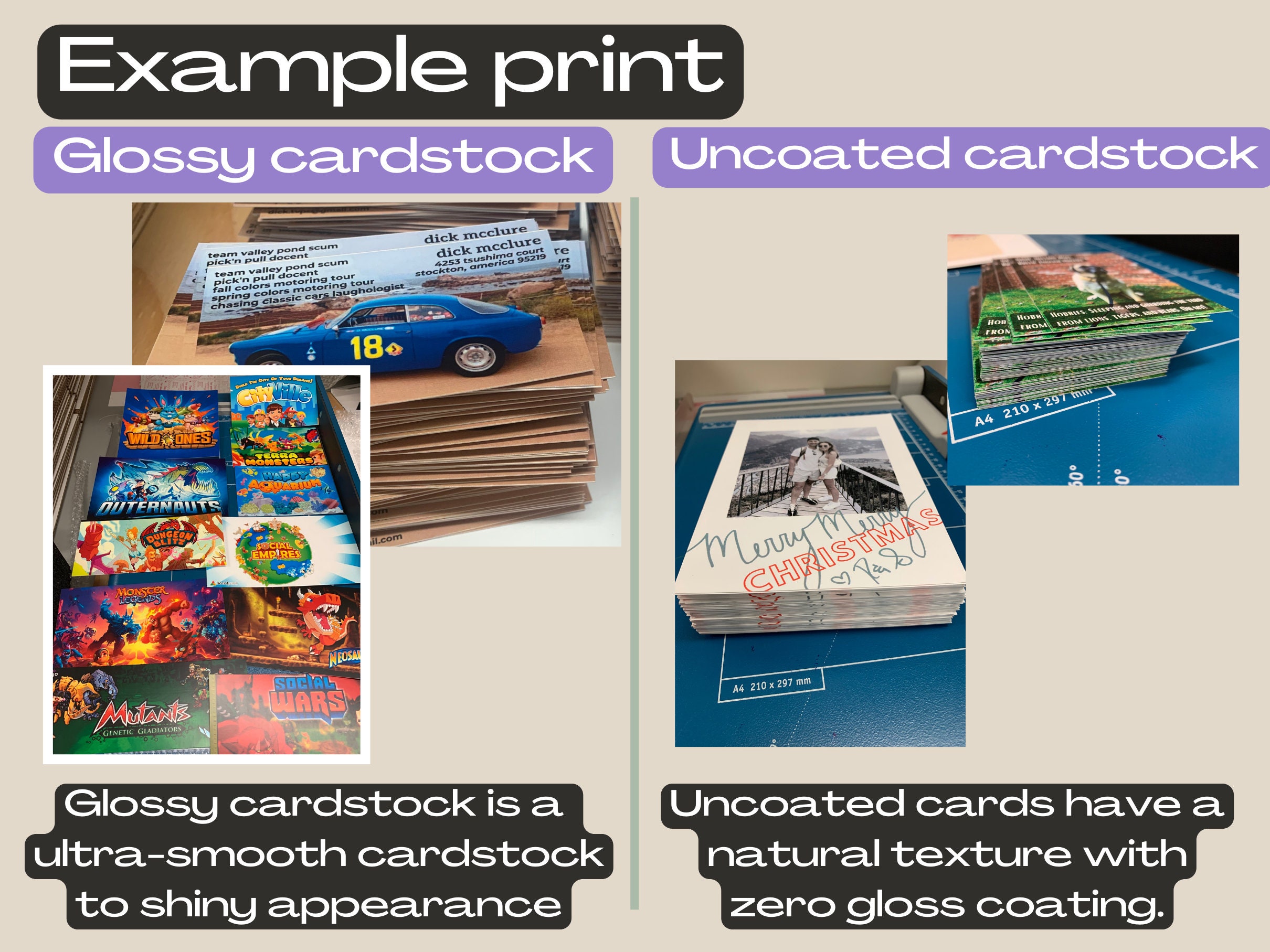 Large Printings on Thick Cardstock A5 to A3 Print Uncoated Etsy