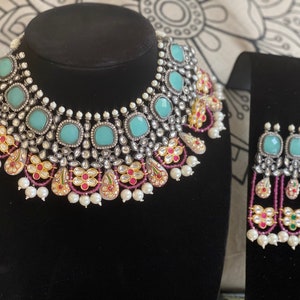 Sabyasachi  inspired Kundan Polki Bridal set with choker and earrings