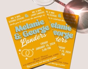 Vintage Ring Wedding Invitation Digital Download | Customized Wedding Invitation PDF