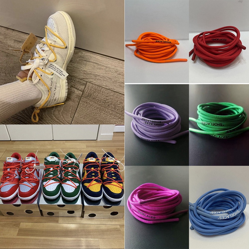 Rope Off White Rubber Tip Overlaces Replacement Shoelaces for Lot