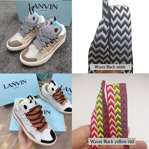 2cm Wide Lanvin Replacement Shoelaces Fashion Style shoe laces