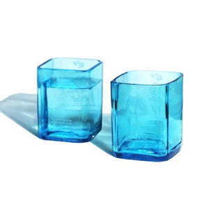 Bombay Sapphire Tumblers – geüpcycled blauwe jeneverfles drinkglazen 12 oz | Eco-barcadeau voor ginliefhebbers