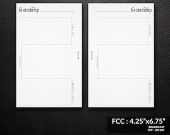 Brain Dump Pages FC Compact Printable Planner Inbox, Ideas, to Do List ...