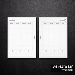 A6 - One Month on 2 Pages