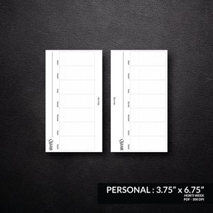 Personal Horizontal Weekly Printable
