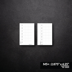 M5 Plus  Horizontal Layout Monthly Printable