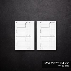 Mini 5+ / M5+ - Two Days On 1 Page