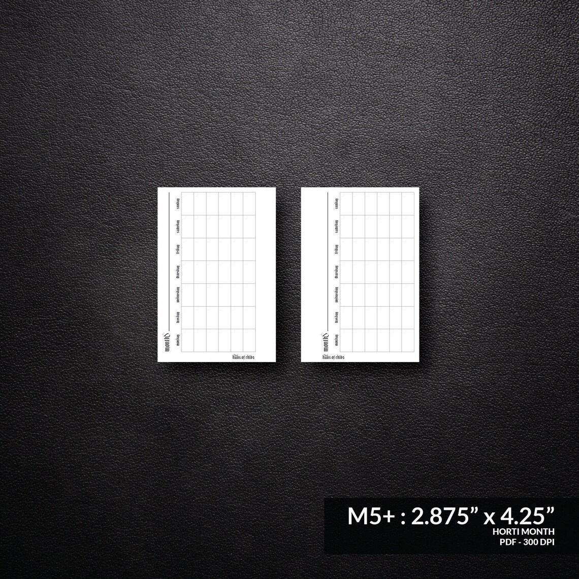 M5 Notebook Layout M5 Plus Horizontal Layout Monthly Printable - Etsy