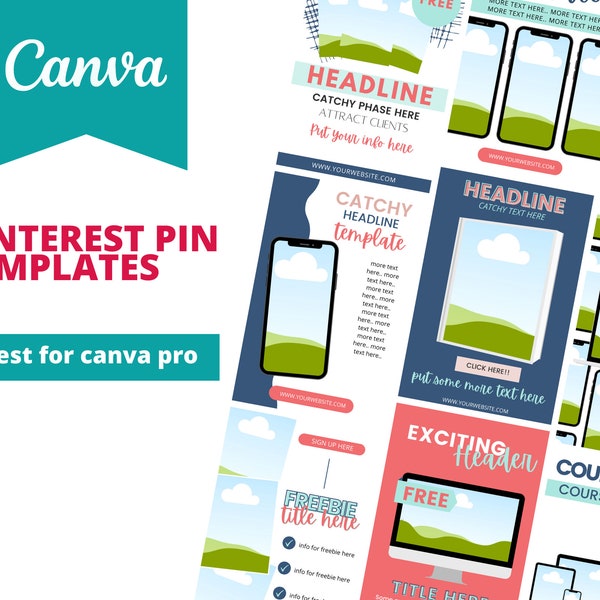 Pinterest Canva Templates | Pinterest Canva Templates |  Eye-Catching Colors | Fully Editable Canva Templates | Pinterest Marketing