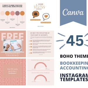 Boho Bookkeeping Canva Templates | Accounting | Editable Canva Templates | Instagram Engagement Post | Bookkeeper Business
