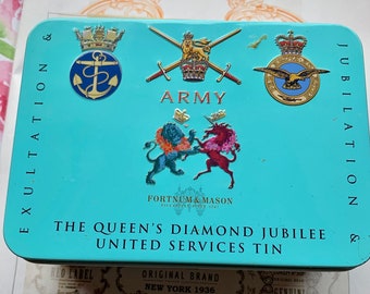 Fortnum & Mason Army Diamond Jubilee United Services Tin. Tin Only with Collectable Card (no other contents) Very Good Condition