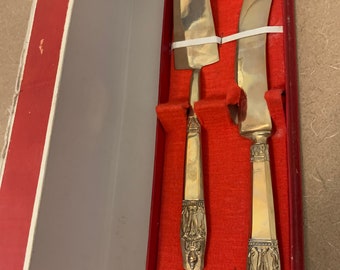 Vintage Boxed Set Regal Siam Brass Cake Knife and Server Very Good Vintage Condition 1950s Beautiful Set Perfect Gift Rare Condition