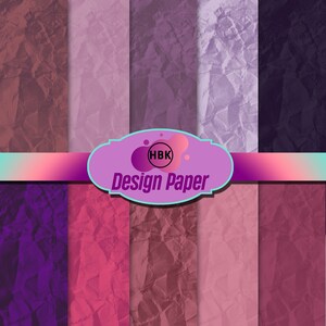 Crumbled Paper 1-10 Digital Paper Set | Hintergrund | Sammelalbum | Druckbar | Eingeschlagenes Papier | 30 x 30 cm | 300 dpi JPGs | Sofort Download