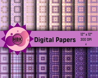 Royal Amethyst Digital Paper Suite | 16-Pack Seamless Digital Papers for Personal & Commercial Use