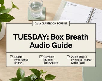 Tuesday Box Breath Audio: Student Test Anxiety Relief & Calming Breathwork Plus PDF Guide