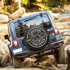 Custom jeep wrangler tire cover with backup camera online