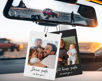 Aangepaste auto luchtverfrisser personaliseren cadeau | Luchtverfrisser op maat van foto | Personaliseer auto-accessoire cadeau voor hem paar cadeau