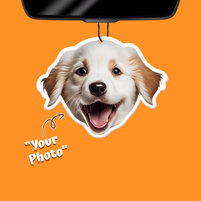 Personalized Photo Car Air Freshener Dog Portrait Anniversary Gift Custom Car Freshener Hanging Picture Personalized Gift for Him image 1