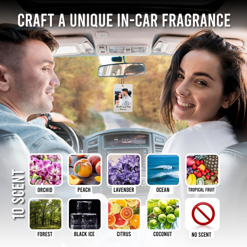 Désodorisant pour voiture personnalisé Désodorisant personnalisé à partir de la photo Accessoire de voiture personnalisé Cadeau pour lui Cadeau pour couple image 5