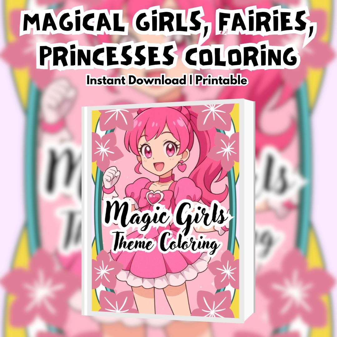 Magical Girls, Fairies, Angels, Princesses Theme Coloring Book/pages - Etsy