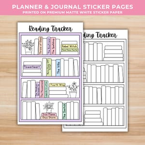 Reading Tracker - Color In Bookshelf - Reading Journal Stickers 08