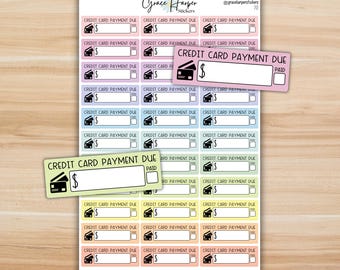 Credit Card Payment Due - Planner Stickers 70