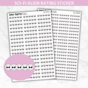 Alien Rating Sticker - Sci-fi Book Rating Stickers - Reading Journaling Stickers GH-345